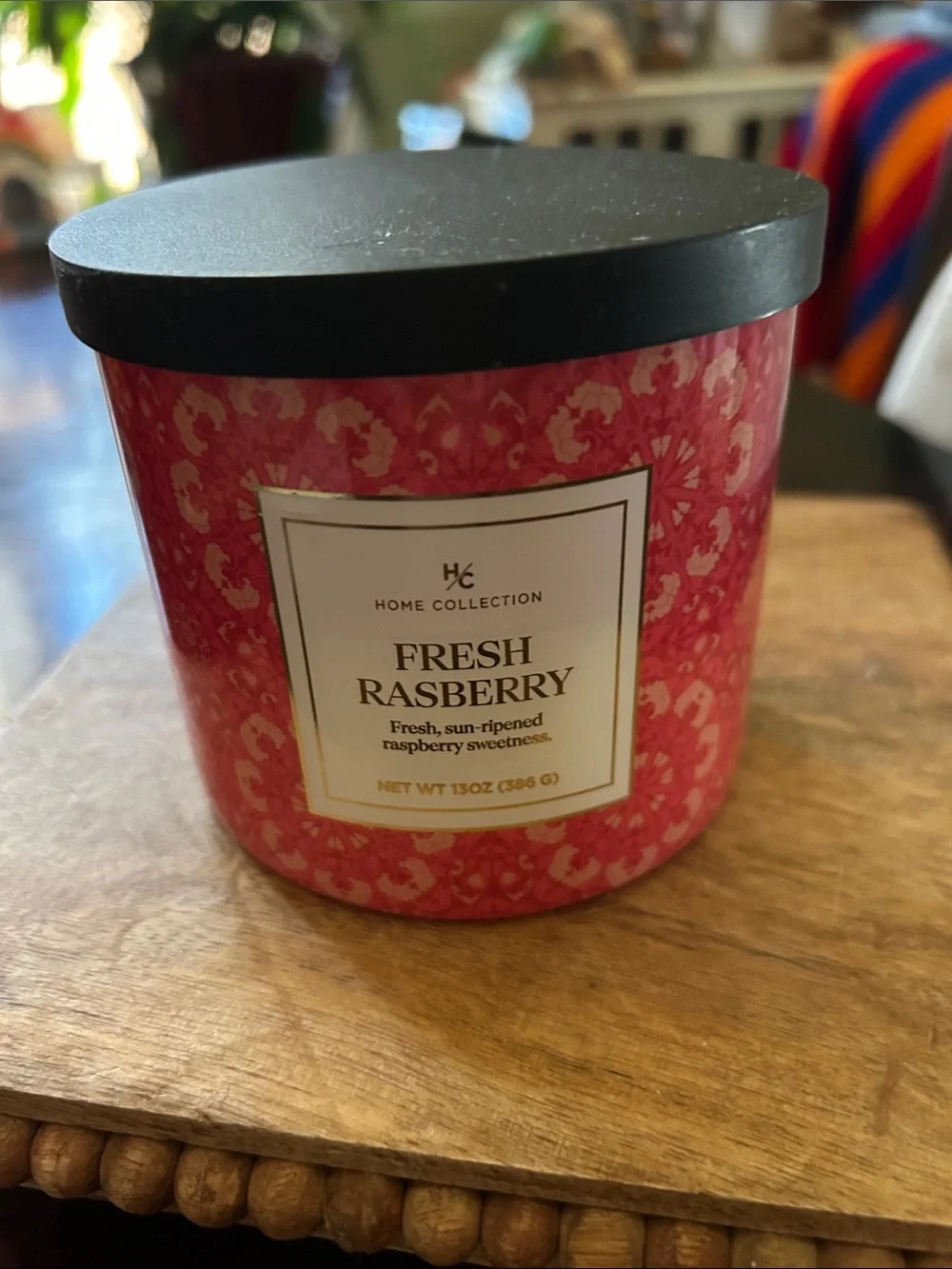 Home Collection Fresh Raspberry 3 Wick Candle 13 Oz New